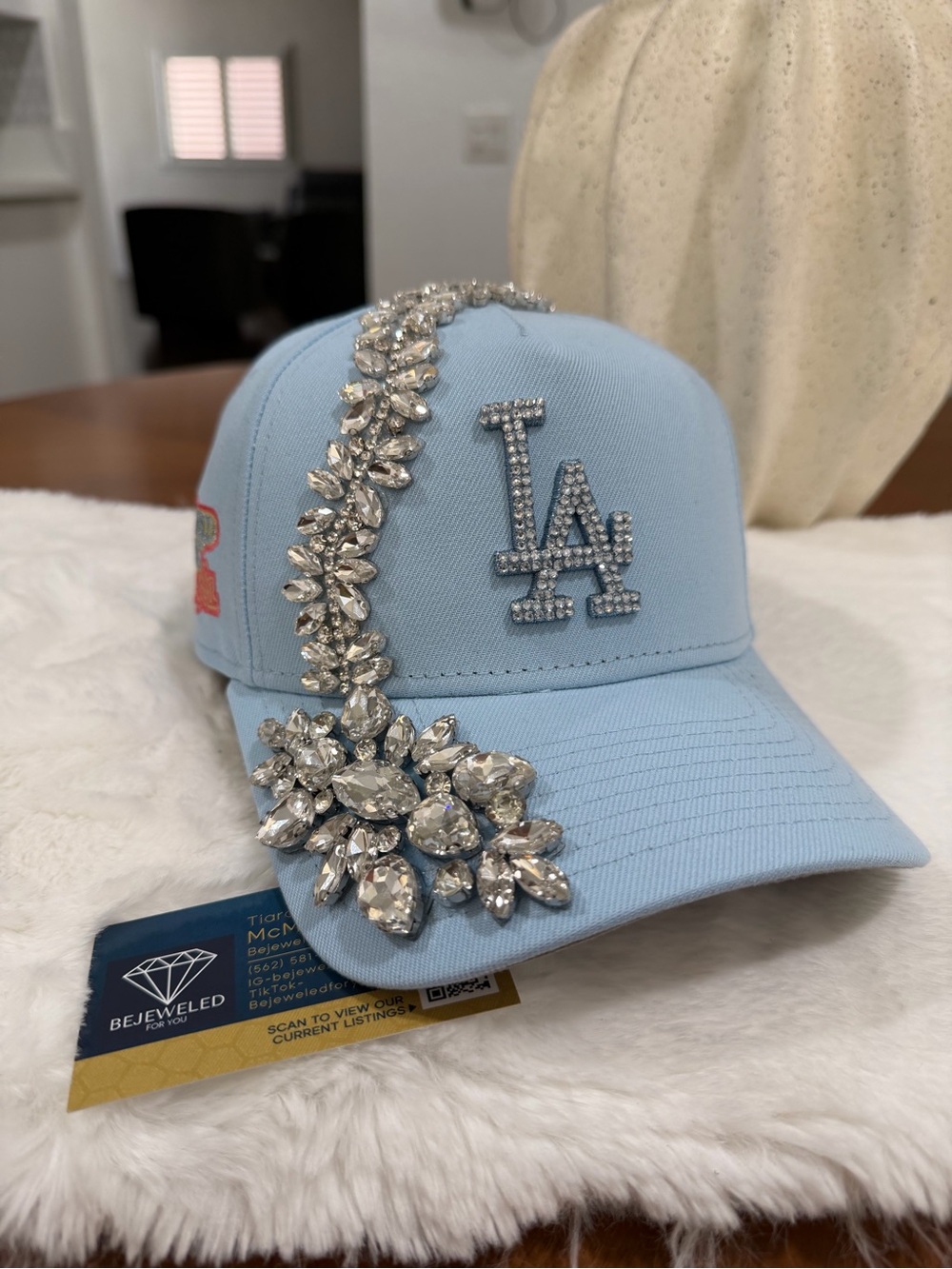 New Era Baby Blue Crystal LA Logo Baseball Cap